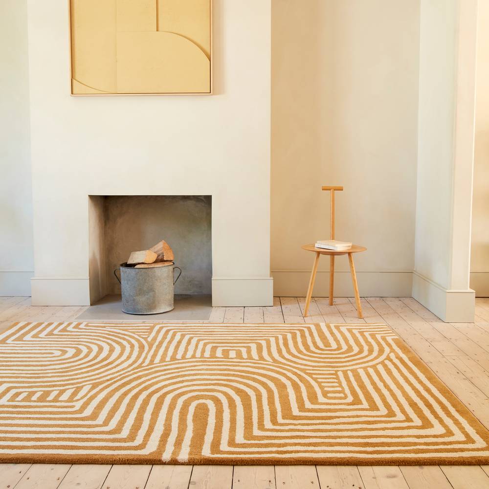 Reef Rug 120x170cm RF28 Curve Ochre Rug
