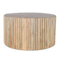 Sibley Carved Mango Wood Round Coffee Table