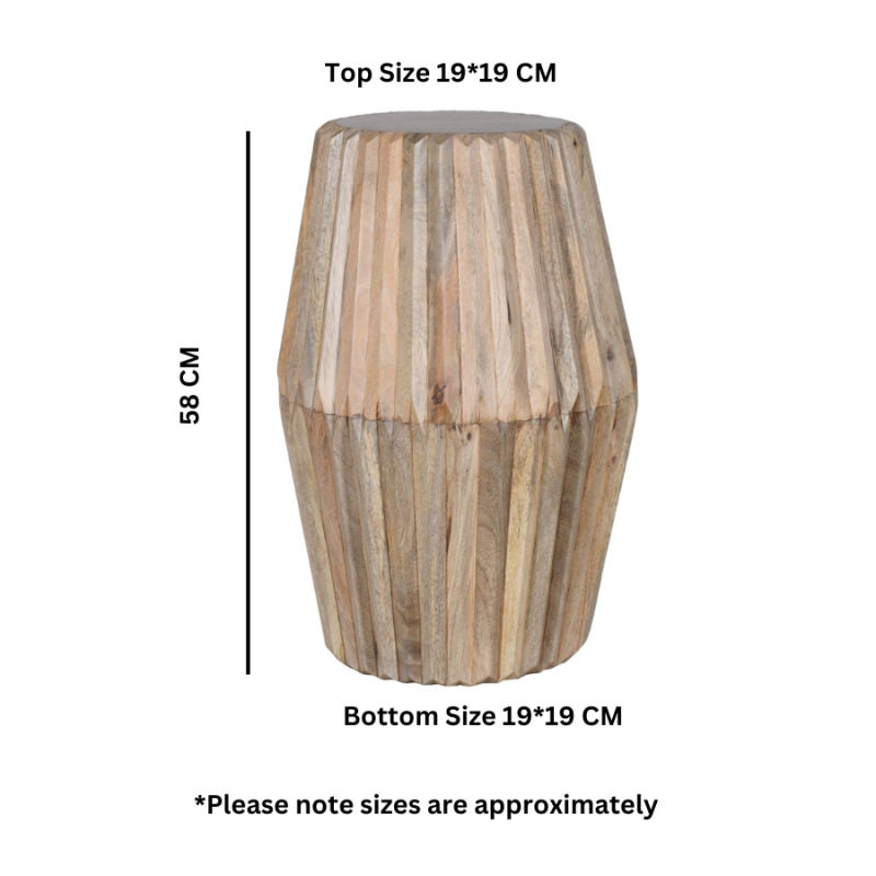 Sibley Carved Mango Wood Side Table