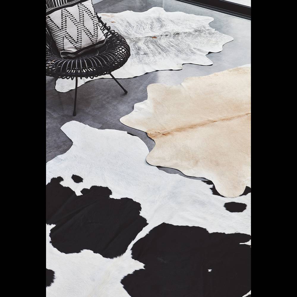 Rodeo Cowhide 05 Solid Beige Rug