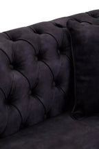 Sabrina Three Seat Grey Velvet Sofa