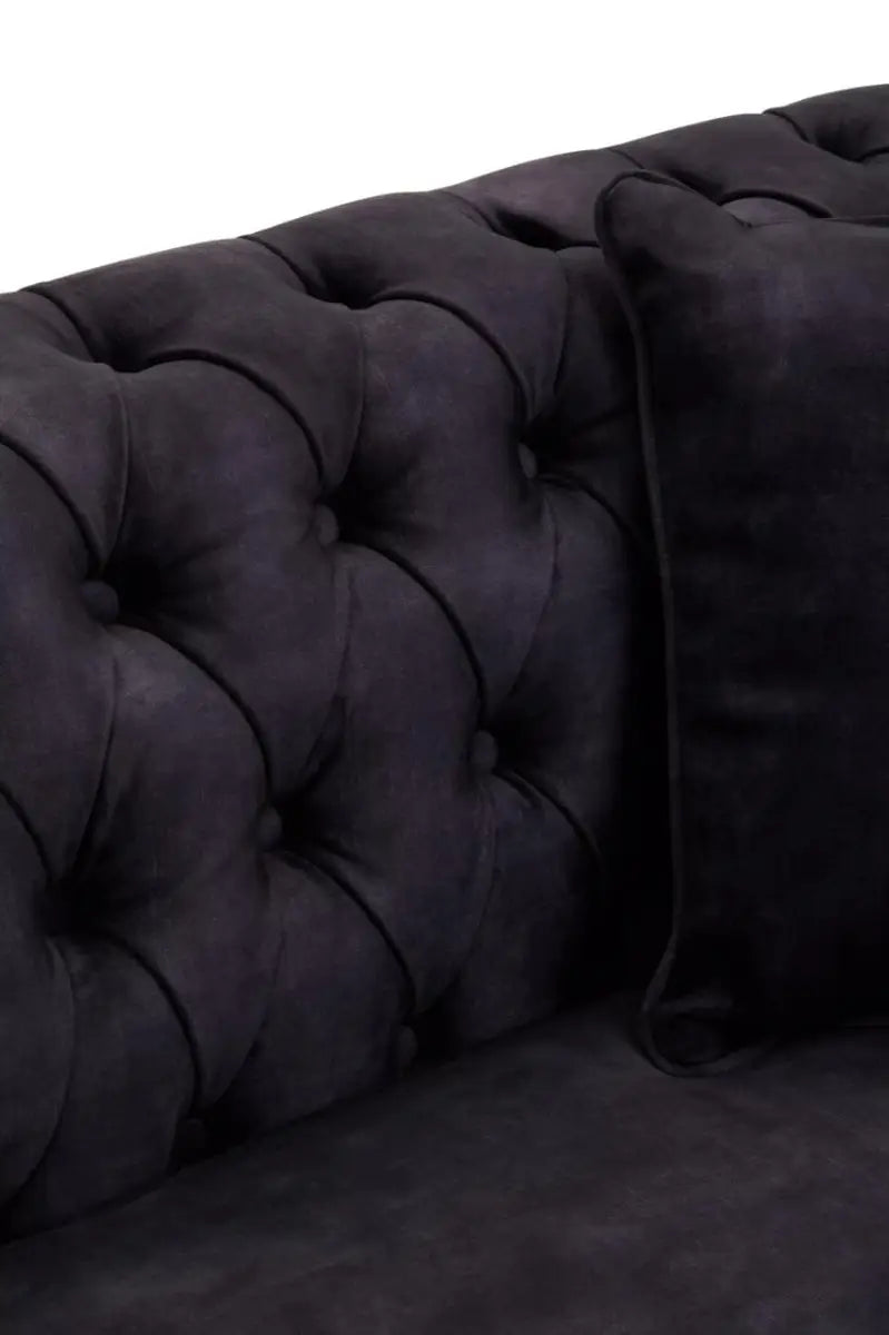 Sabrina Three Seat Grey Velvet Sofa