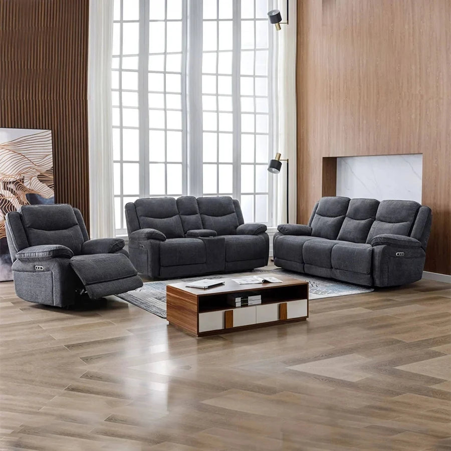 Herbert Chair Power Recliner Dark Grey