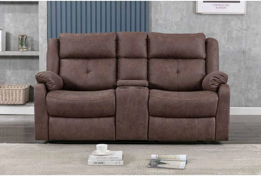 Casey 2 Seater Sofa with console Chestnut