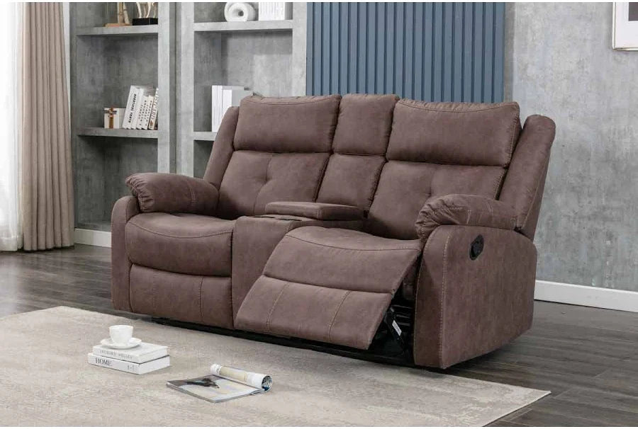 Casey 2 Seater Sofa with console Chestnut