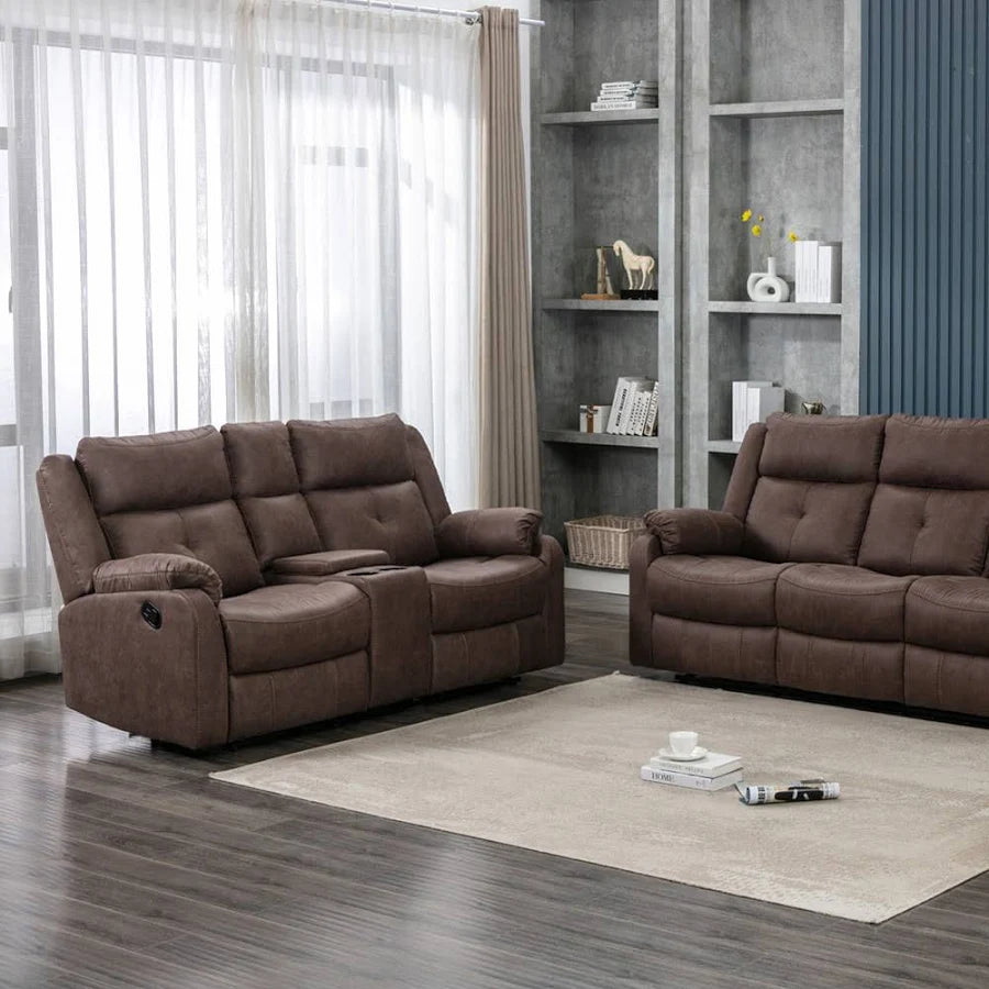 Casey 2 Seater Sofa with console Chestnut