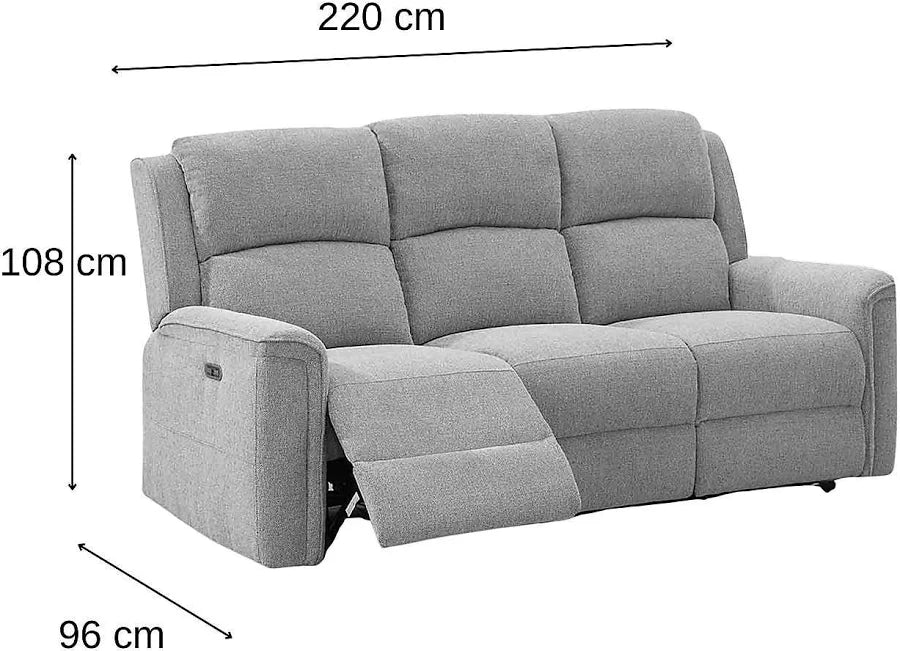 Dartmoor 3 Seater Sofa Power Light Grey