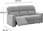 Dartmoor 3 Seater Sofa Power Light Grey