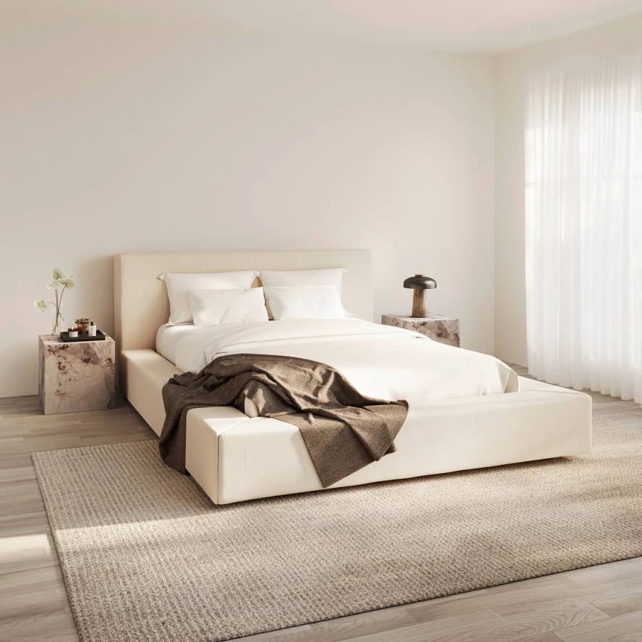SOHO WHITE CLAY KING SIZE BED