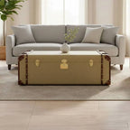 Columbus Leather Trim Canvas Coffee Table