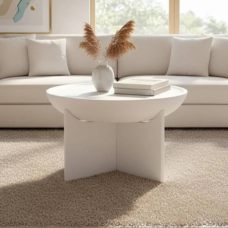 Walsa Whitewash Mango Wood Round Coffee Table