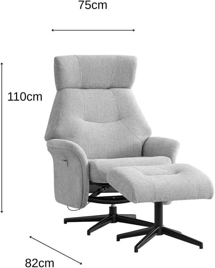 Mira Turiff Swivel Chair and Footstool - Oatmeal