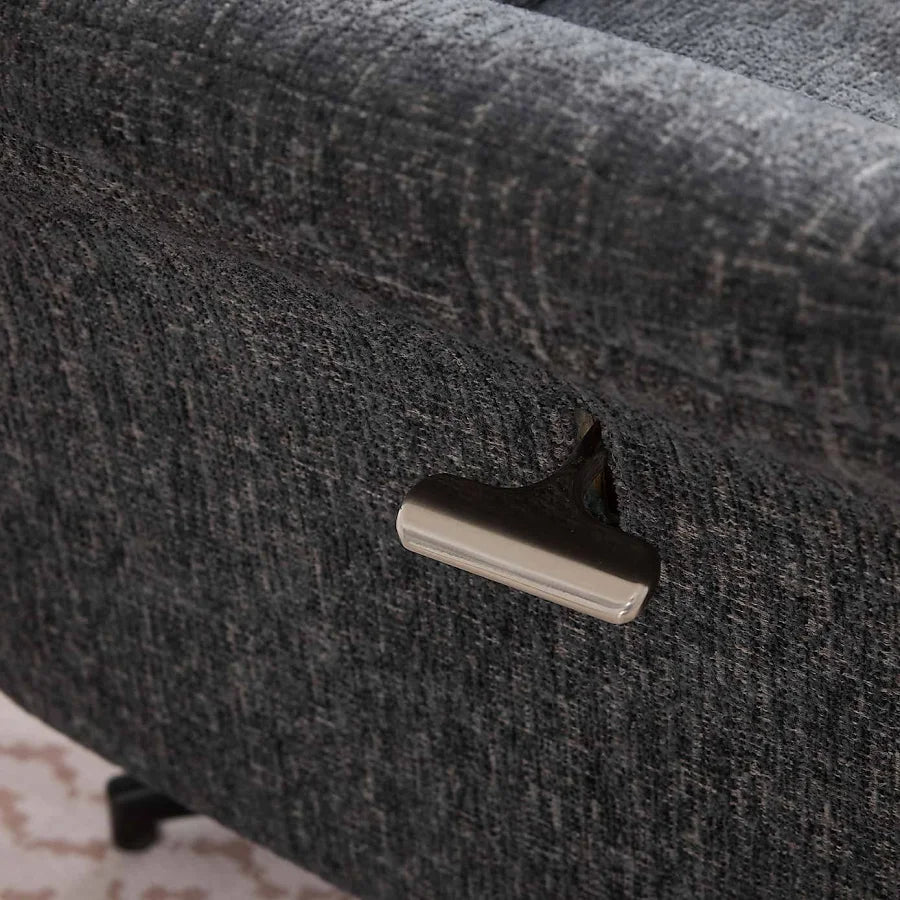 Mira Turiff Swivel Chair and Footstool - Dark Grey