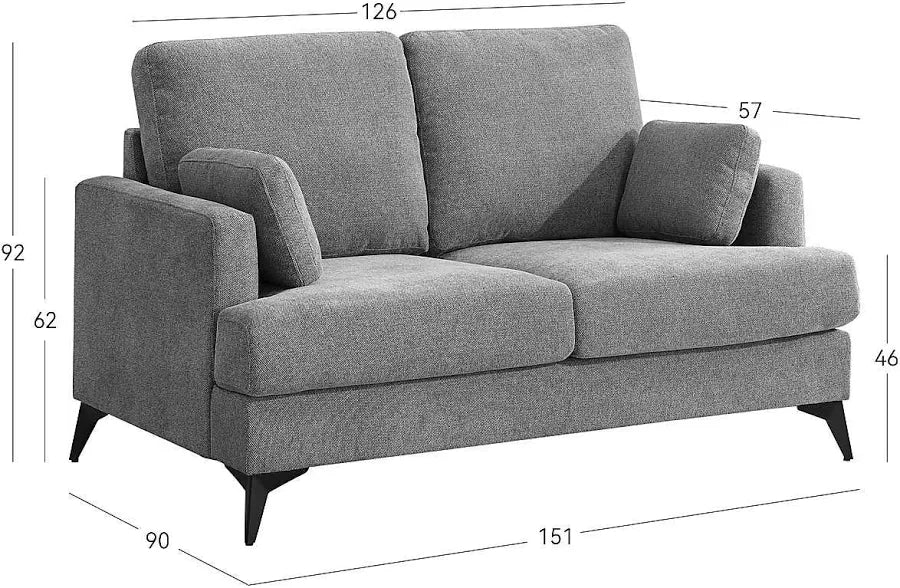 Ernie 2 Seater Sofa Grey