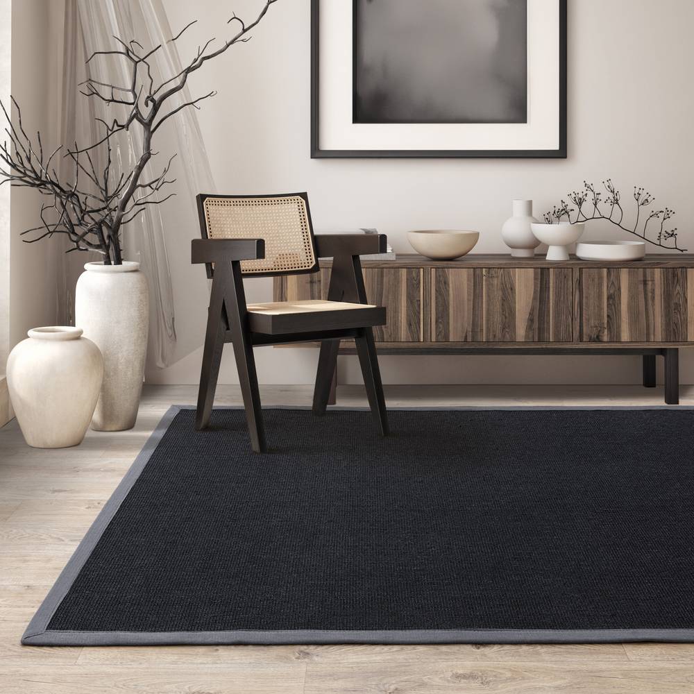 Sisal 240x340cm Black/Grey Rug