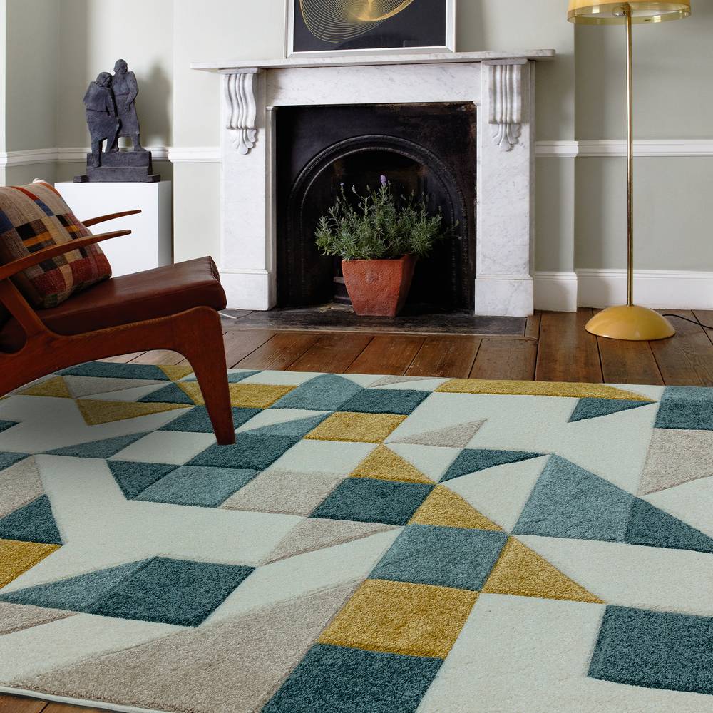 Sketch 120x170cm SK03 Shapes Green Rug