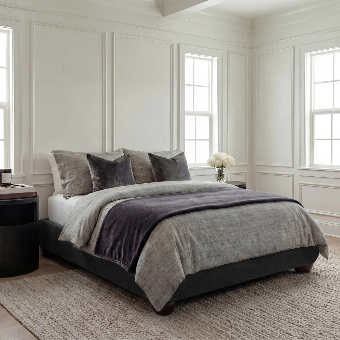 Soller Deep Charcoal Double Bed (2 Packs)