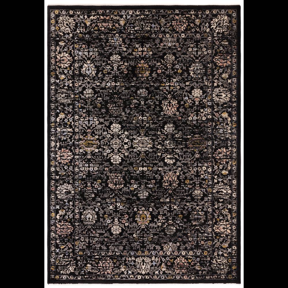 Sovereign 200x290cm Black Vintage Floral Rug