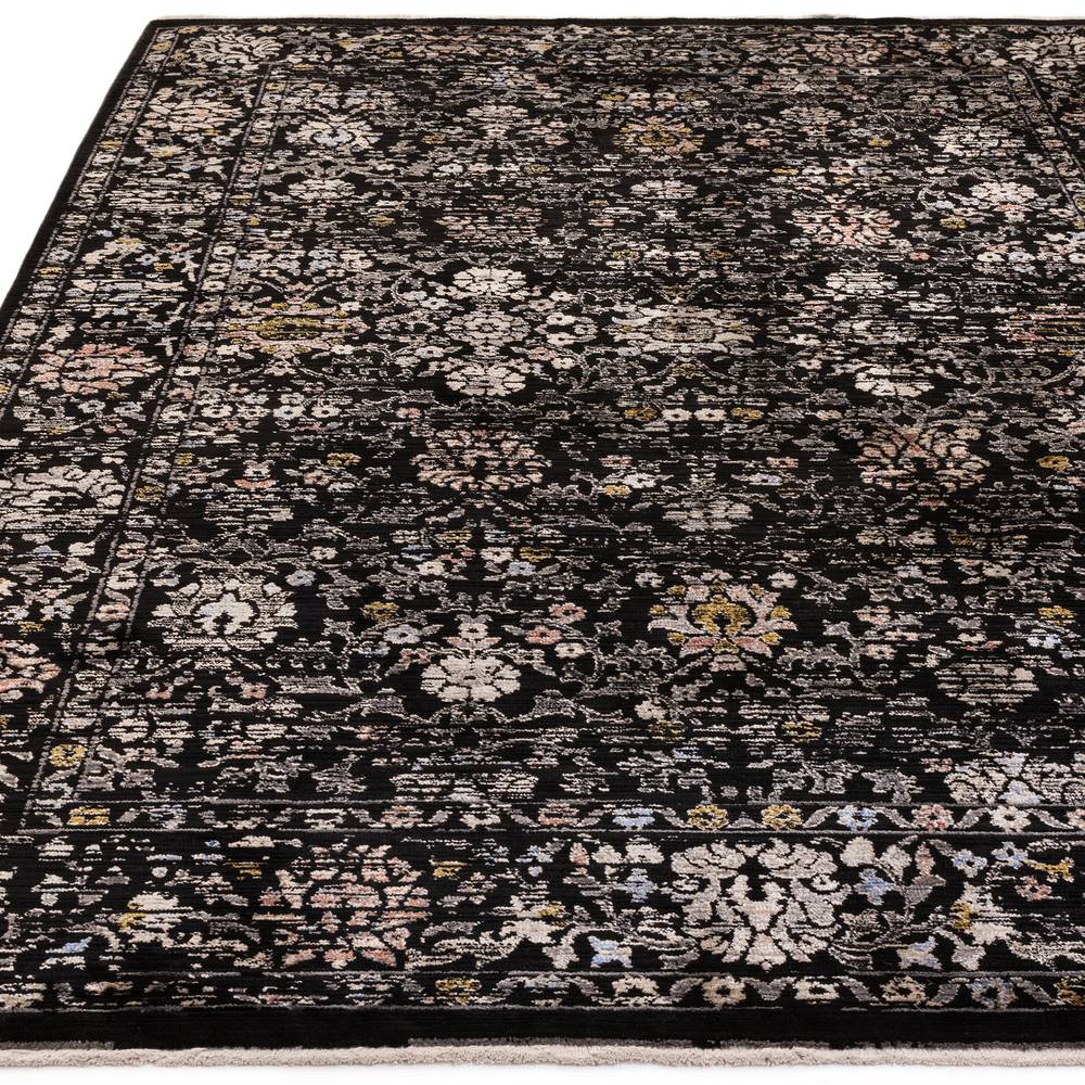 Sovereign 200x290cm Black Vintage Floral Rug