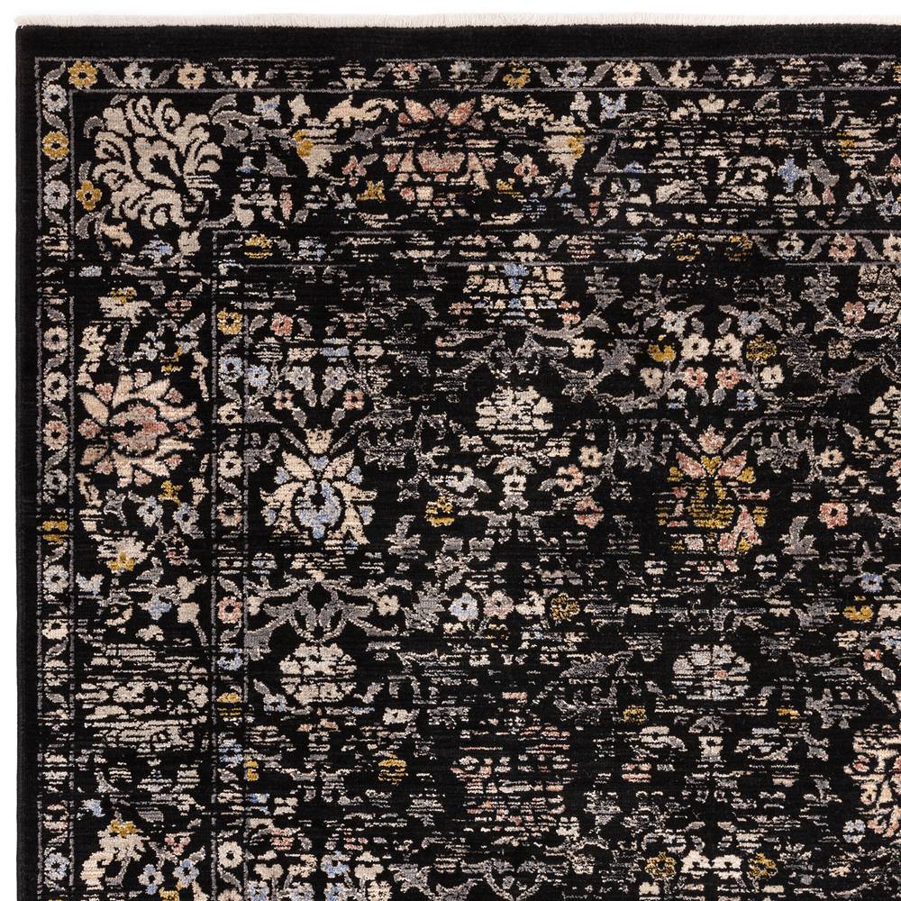 Sovereign 200x290cm Black Vintage Floral Rug