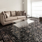 Sovereign 120x166cm Black Vintage Floral Rug