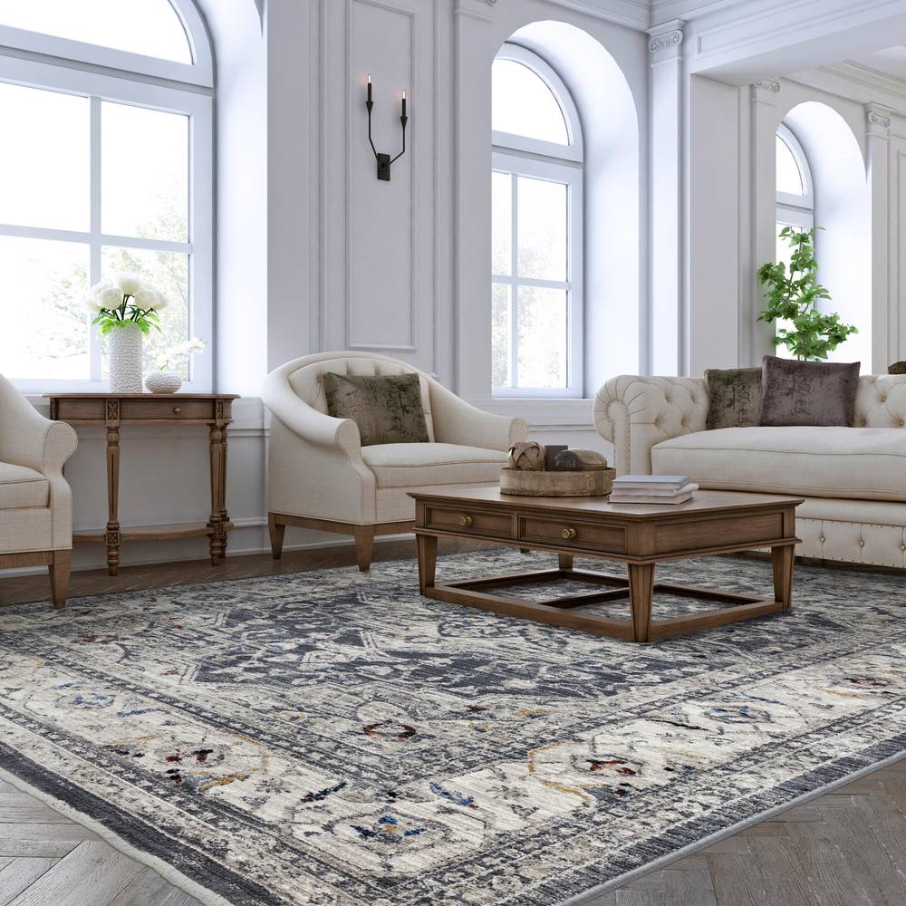 Sovereign 200x290cm Charcoal Medallion Rug
