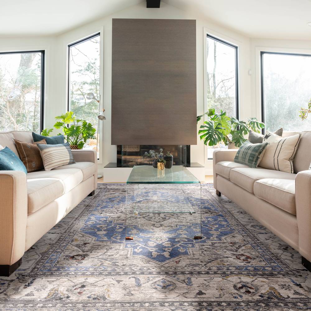 Sovereign 120x166cm Blue Medallion Rug