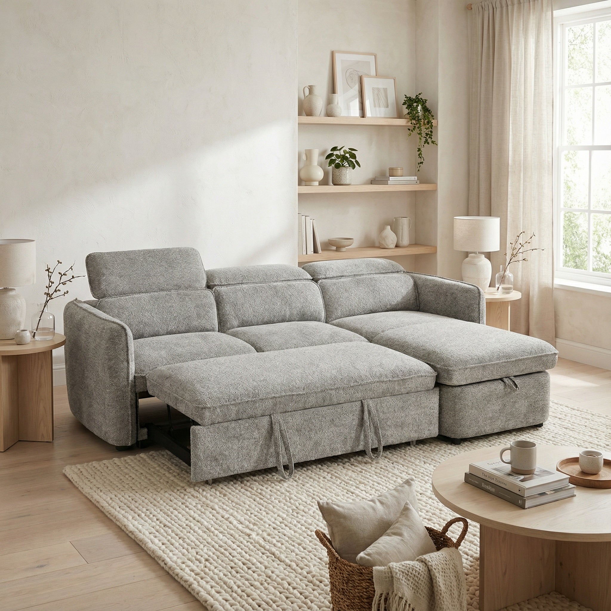 Capri Sofabed Universal Corner With Adjustable Headrests Grey Eastley | Kip | Quercioli | Barete | Metropolitan | Portobello | Aissa Style