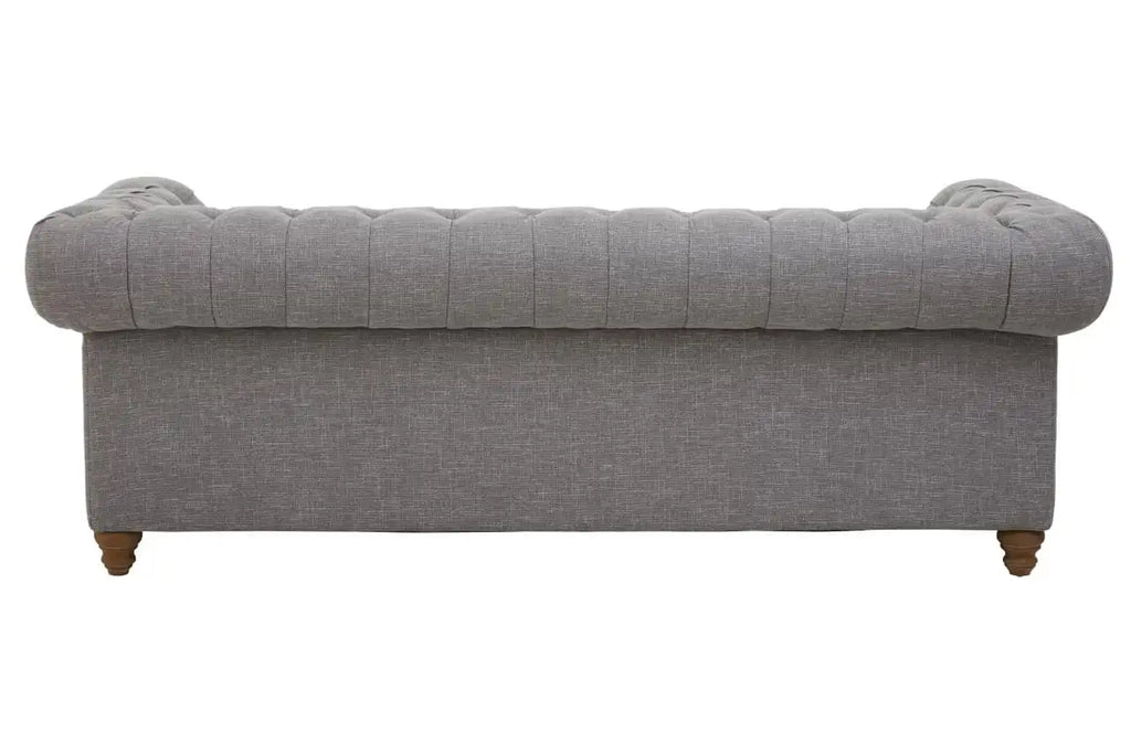 Stella Three Seat Grey Linen Sofa