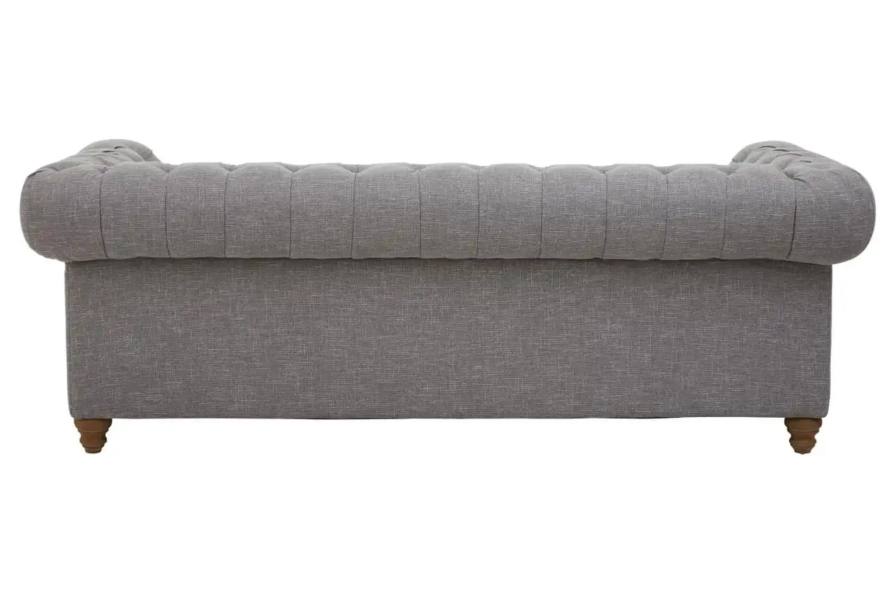 Stella Three Seat Grey Linen Sofa