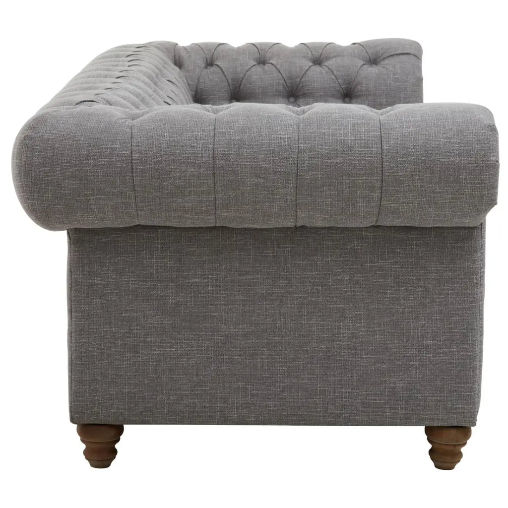 Stella Three Seat Grey Linen Sofa