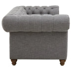 Stella Three Seat Grey Linen Sofa