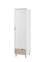 Stockholm 1 Door Wardrobe White-Oak