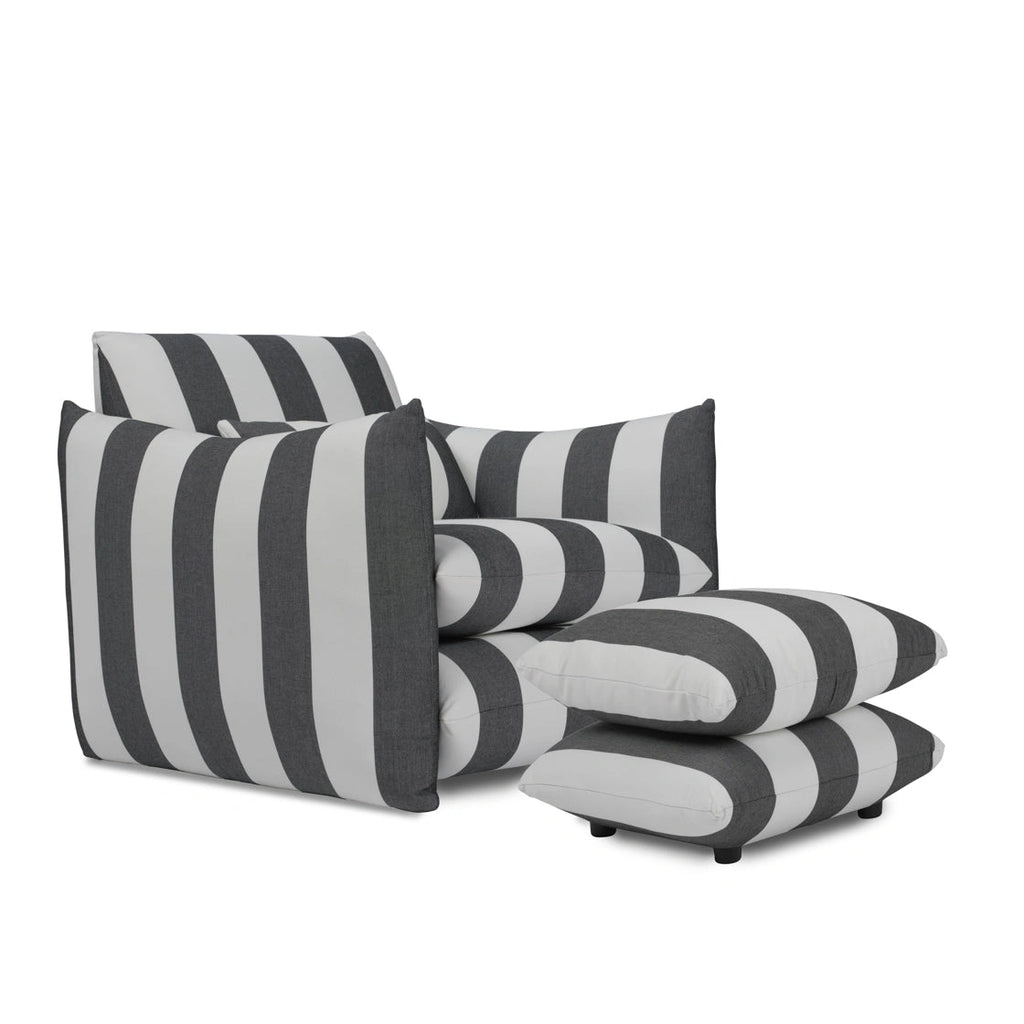 Sycamore Black And White Thick Stripe Chair