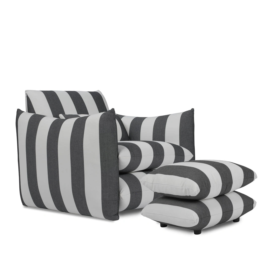 Sycamore Black And White Thick Stripe Chair