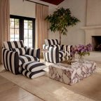 Sycamore Black And White Thick Stripe Pouffe
