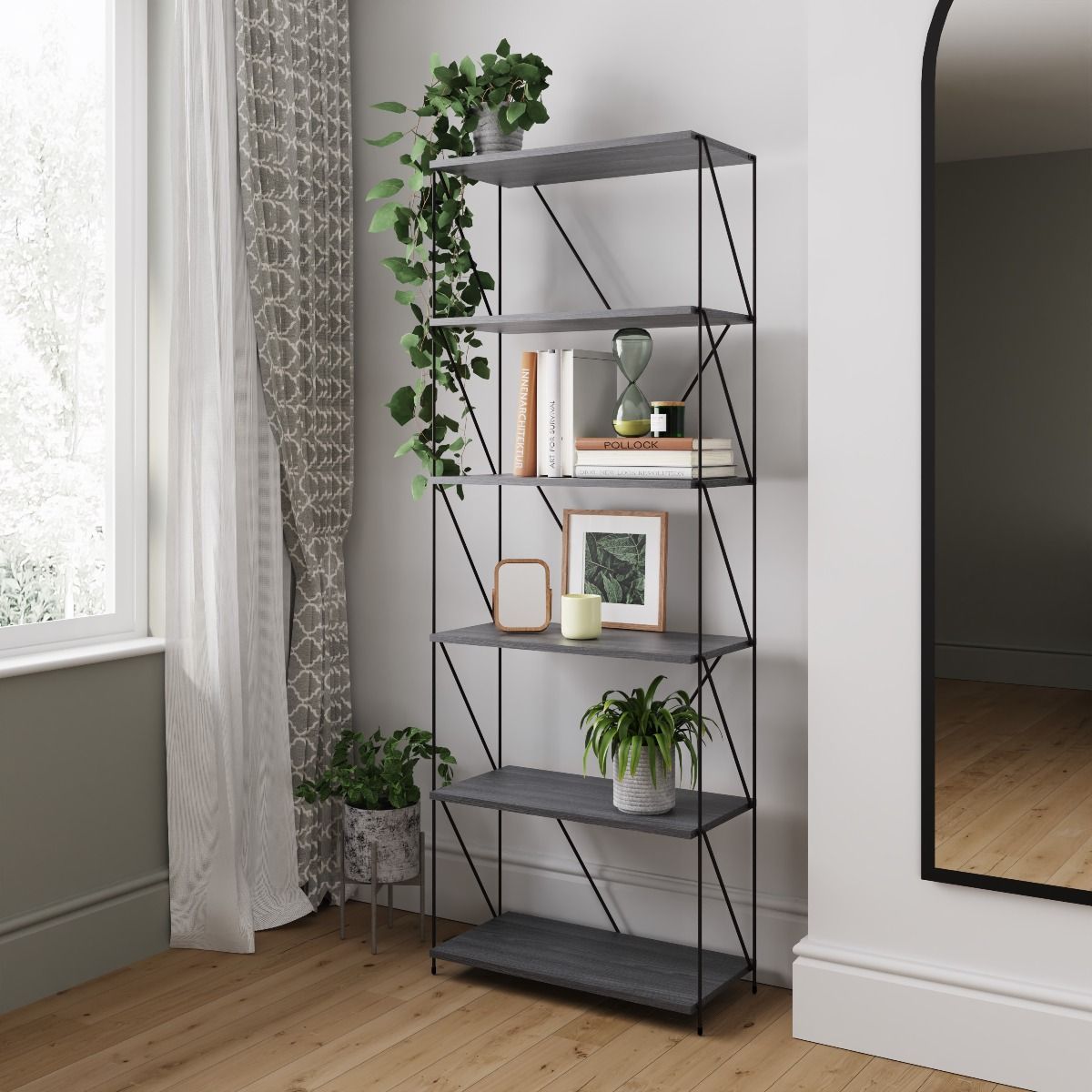 Leyo 6 Tier Storage Rack Grey