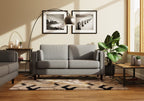 Two Seater Cushion Back Light Grey Sofa