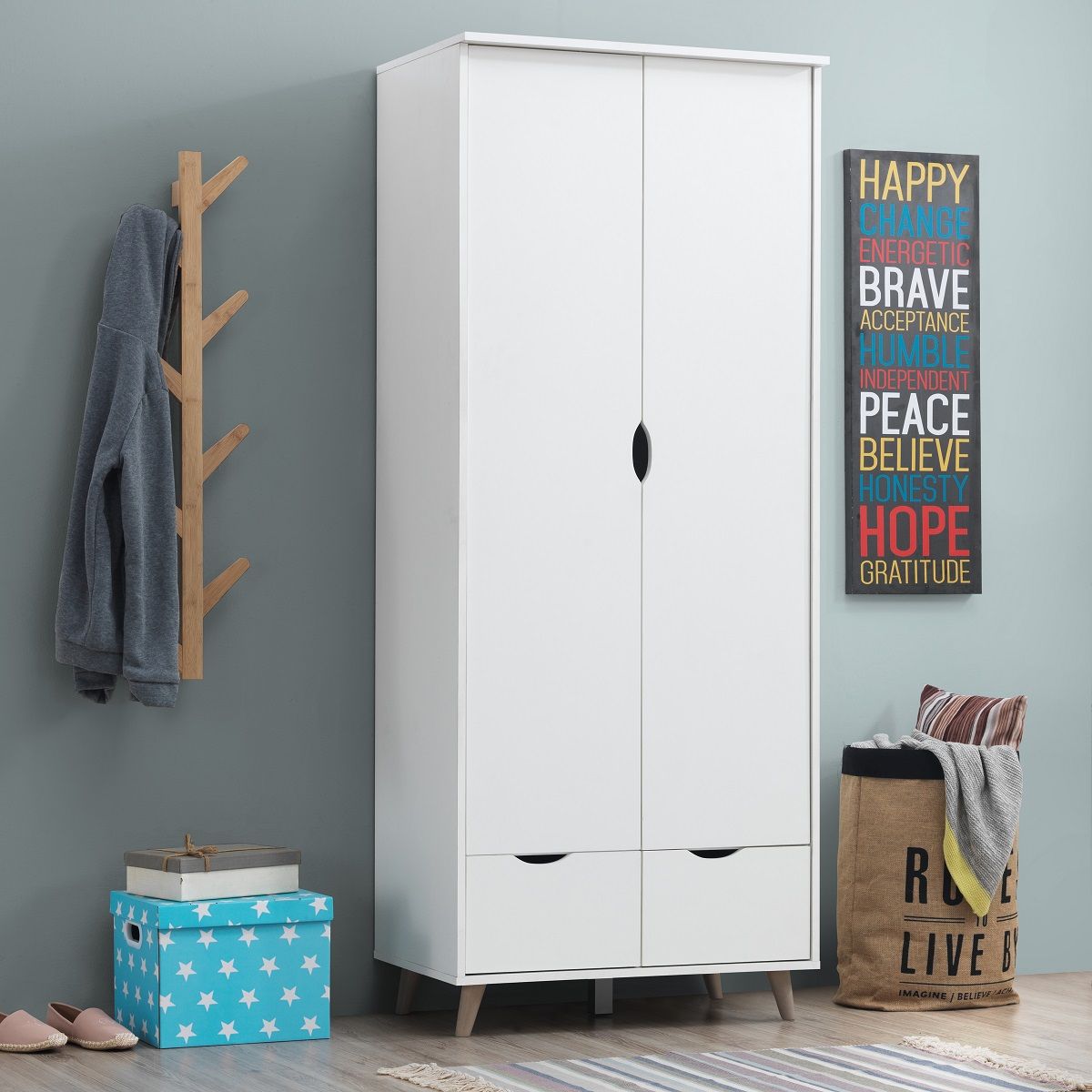 Pulford 2 Door Wardrobe with 2 Drawers