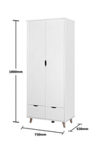 Pulford 2 Door Wardrobe with 2 Drawers