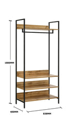 Zahra Open Wardrobe with 4 Shelves
