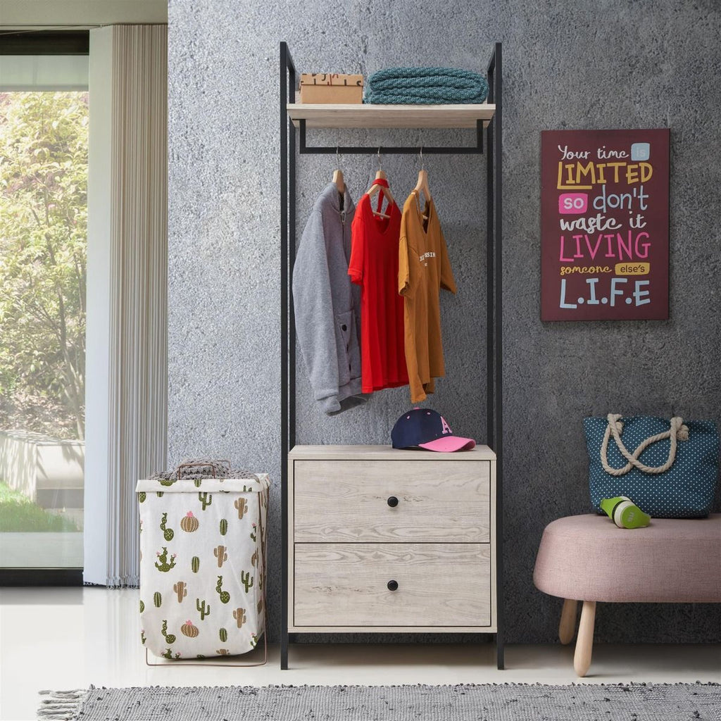 Zahar Open Wardrobe with 2 Drawers