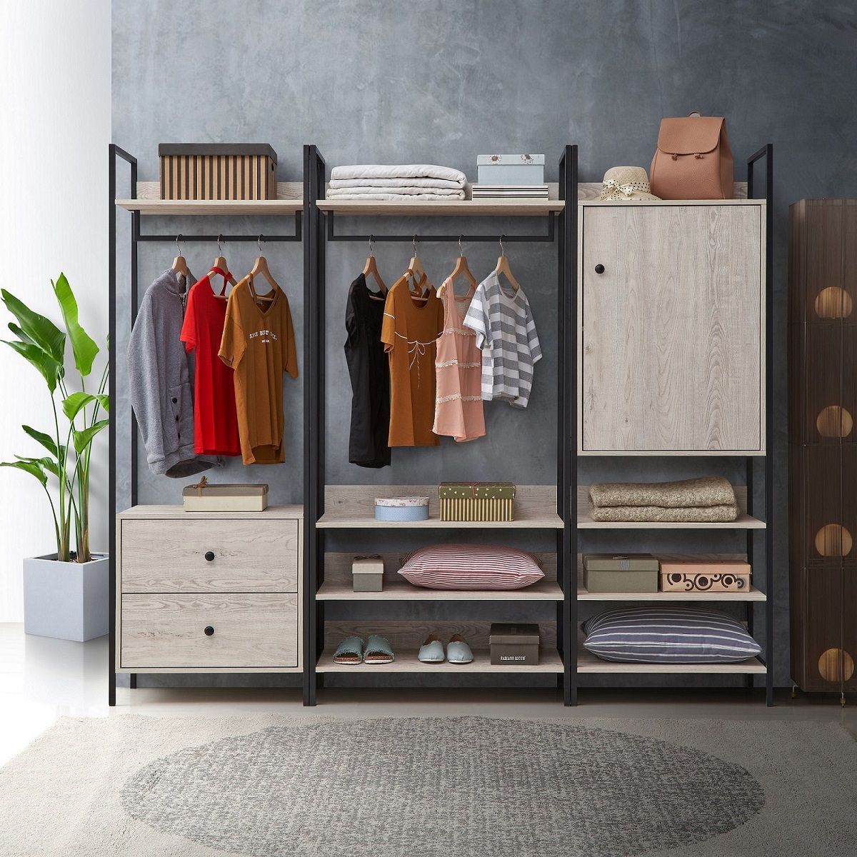 Zahar Open Wardrobe with 2 Drawers