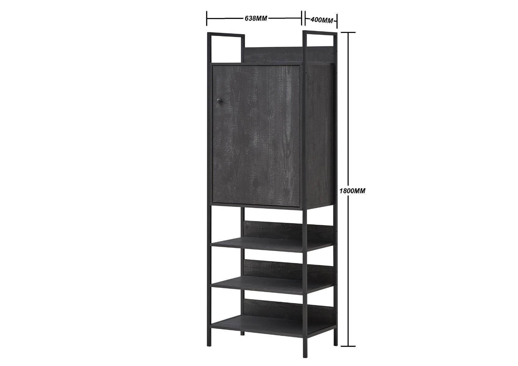 Zahar Storage Cabinet with 1 Door & 3 Shelves
