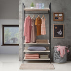 Zahar Open Wardrobe with 4 Shelves