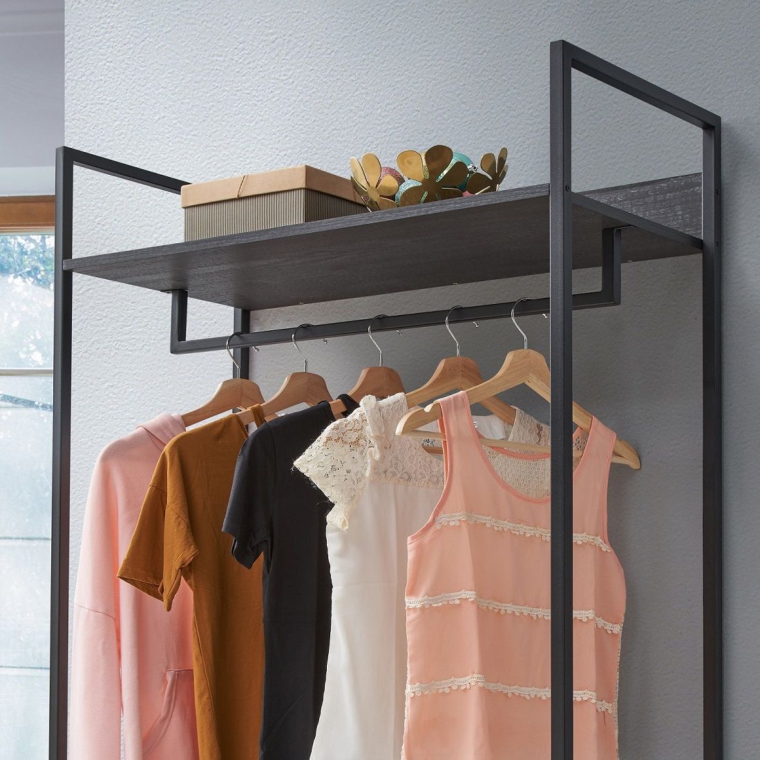 Zahar Open Wardrobe with 4 Shelves