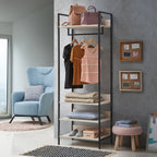 Zahar Open Wardrobe with 4 Shelves