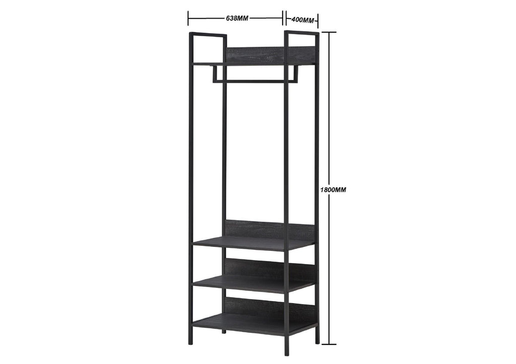 Zahra Open Wardrobe with 4 Shelves