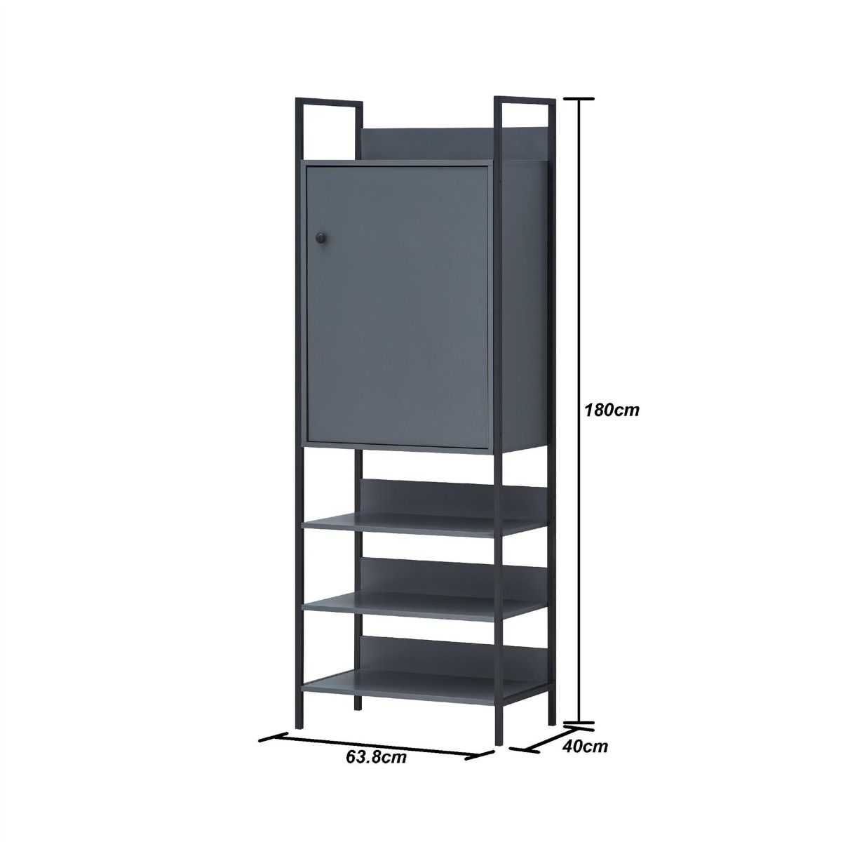 Zahra Storage Cabinet with 1 Door & 3 Shelves