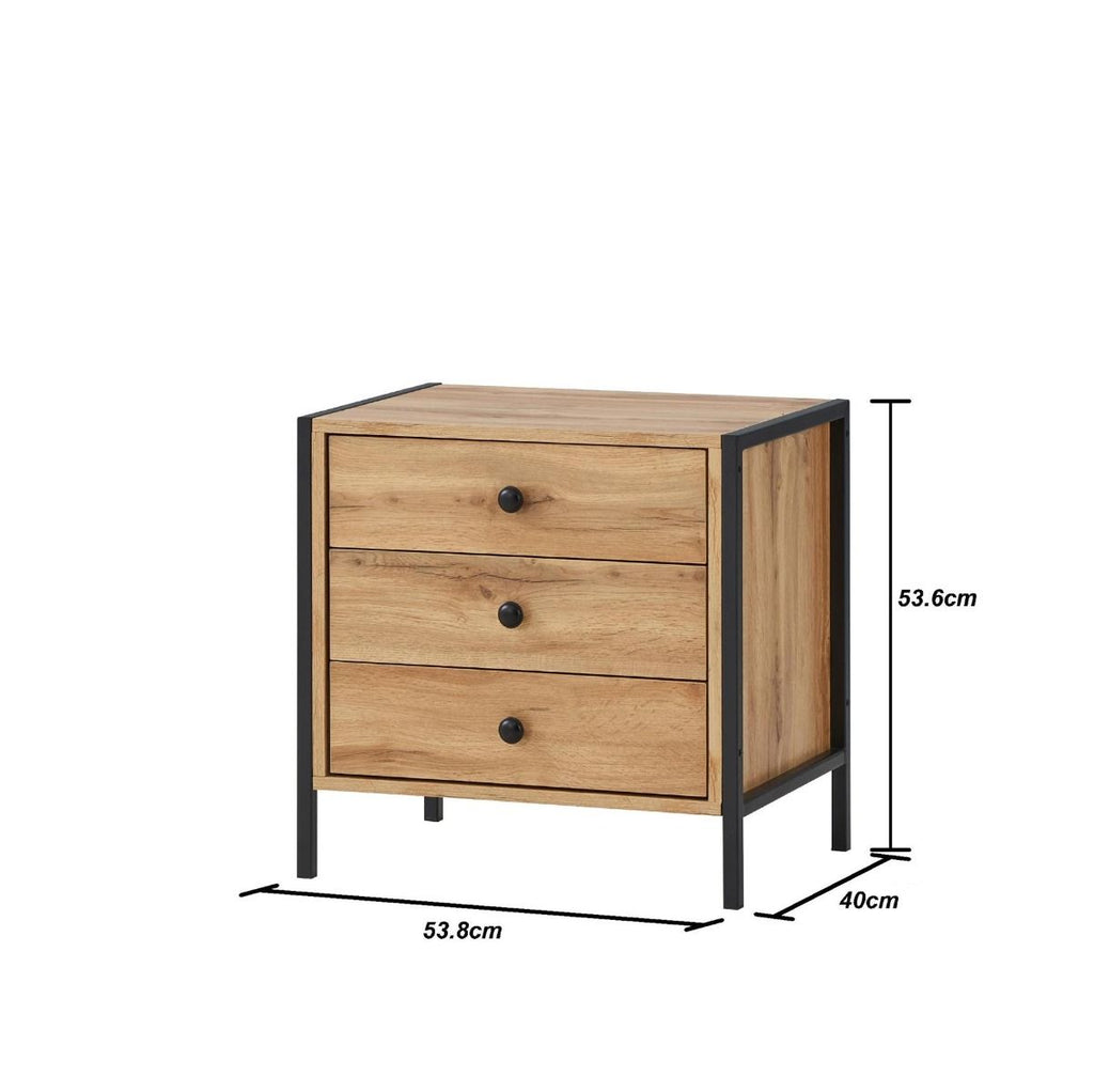Zahra Nightstand with 3 Drawers